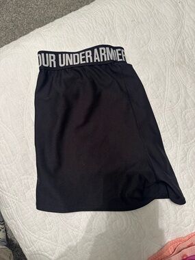 Under Armour Black Athletic Shorts with Logo Waistband